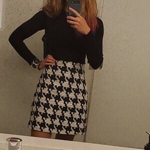Black and White Houndstooth Skirt by H&M